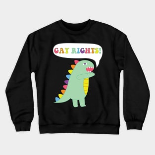 Gay Rights Rainbow Dinosaur Crewneck Sweatshirt